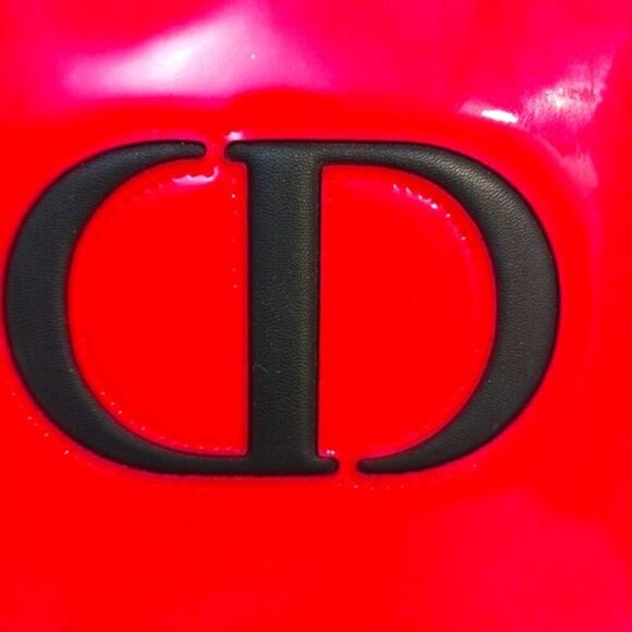 DIOR Crossbody Purse 6.5" Square RED GLOSSY converted Cosmetic bag w GOL… - Picture 4 of 16